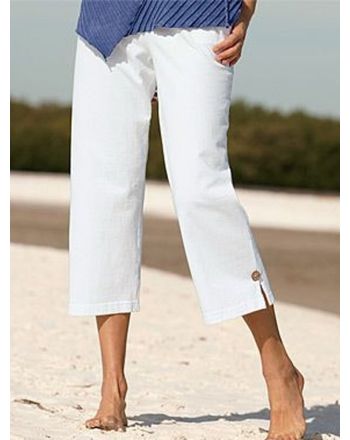 Plus Size Casual Loose Plain Cotton Pants