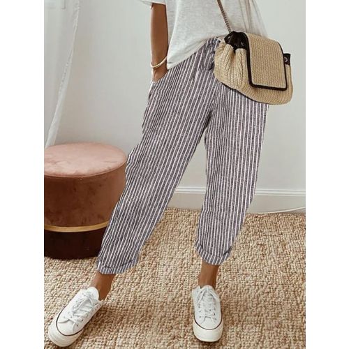 Striped Casual Loose Cotton Pants